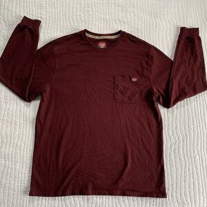 WRANGLER NWT Workwear Long Sleeved Shirt Burgundy Size XL. #0044